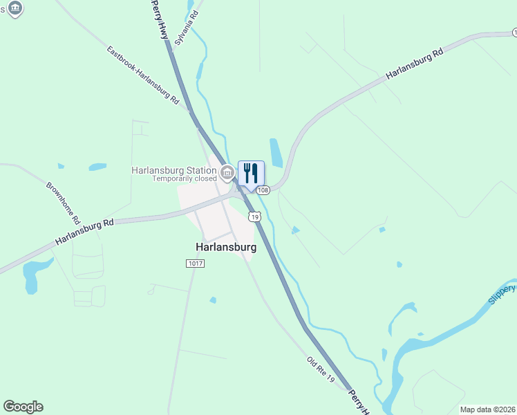 map of restaurants, bars, coffee shops, grocery stores, and more near 3408 Perry Highway in Slippery Rock