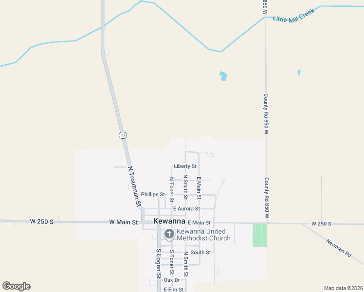 map of restaurants, bars, coffee shops, grocery stores, and more near 606 North Smith Street in Kewanna