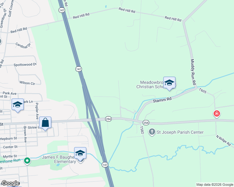 map of restaurants, bars, coffee shops, grocery stores, and more near Eisley Road in Milton
