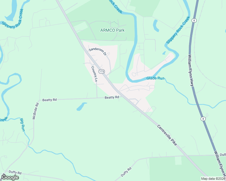 map of restaurants, bars, coffee shops, grocery stores, and more near 111 Beatty Road in Slippery Rock