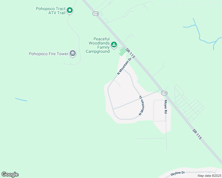 map of restaurants, bars, coffee shops, grocery stores, and more near 3163 Mountain Terrace Drive in Blakeslee