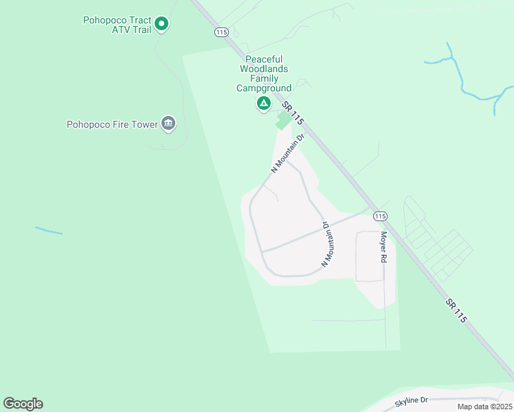 map of restaurants, bars, coffee shops, grocery stores, and more near 3163 Mountain Terrace Drive in Blakeslee