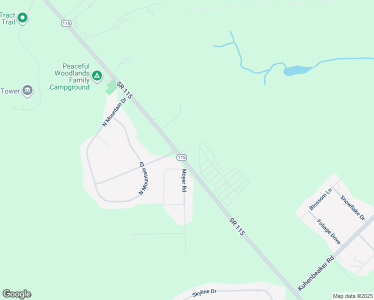 map of restaurants, bars, coffee shops, grocery stores, and more near 4080 Pennsylvania 115 in Blakeslee