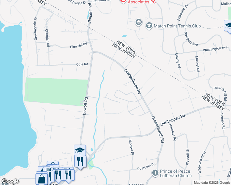 map of restaurants, bars, coffee shops, grocery stores, and more near 2 Pheasant Run in Old Tappan