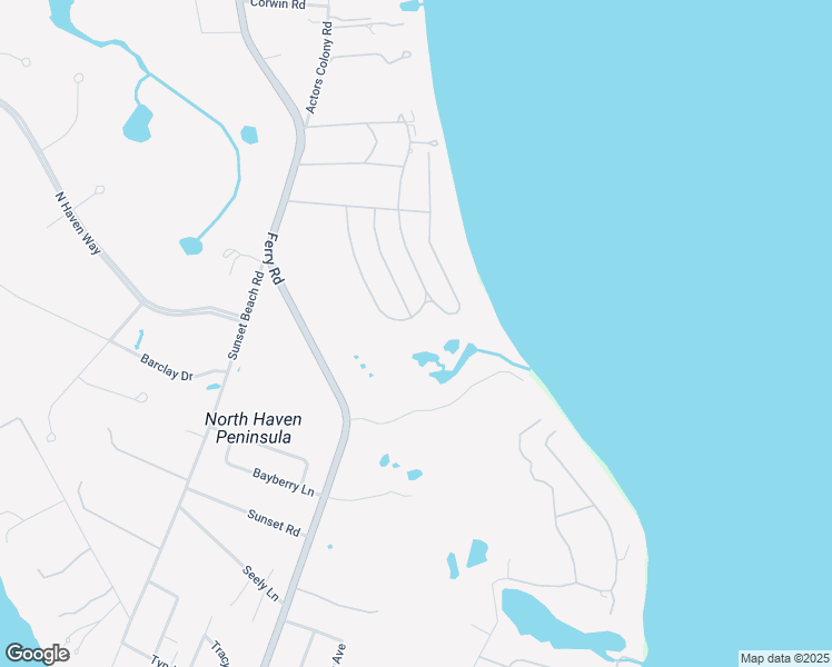 map of restaurants, bars, coffee shops, grocery stores, and more near 58 Woodland Drive in Sag Harbor