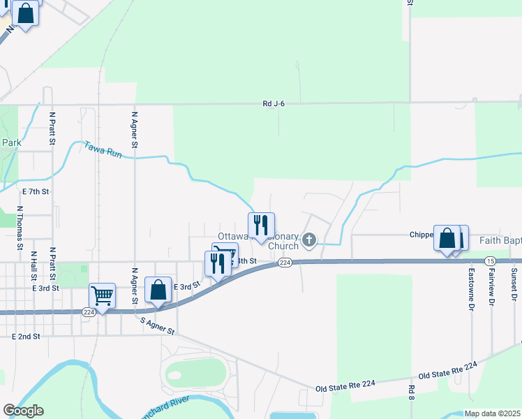 map of restaurants, bars, coffee shops, grocery stores, and more near 205 Selhorst Drive in Ottawa