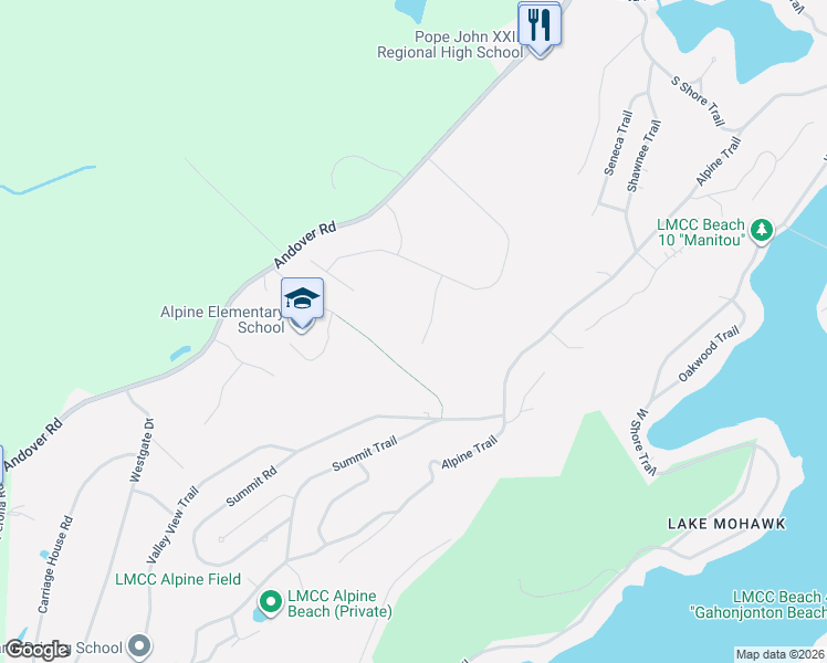 map of restaurants, bars, coffee shops, grocery stores, and more near 18 Bromley Court in Sparta