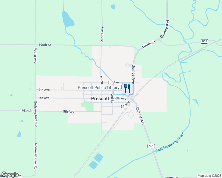 map of restaurants, bars, coffee shops, grocery stores, and more near 300-398 7th Avenue in Prescott