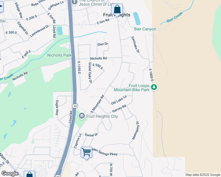 map of restaurants, bars, coffee shops, grocery stores, and more near 708 Deer View Circle in Fruit Heights