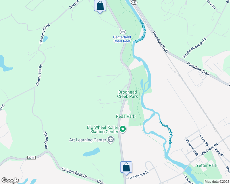 map of restaurants, bars, coffee shops, grocery stores, and more near 127 Burgoon Road in East Stroudsburg