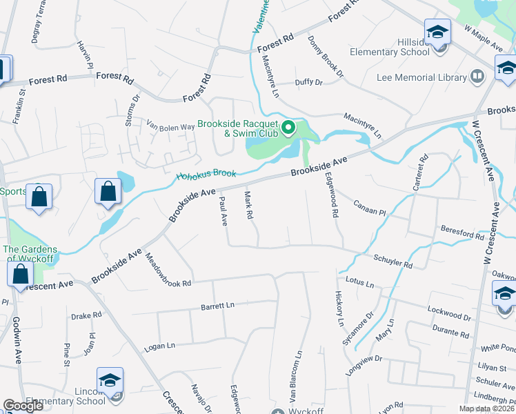 map of restaurants, bars, coffee shops, grocery stores, and more near 530 Mark Road in Allendale