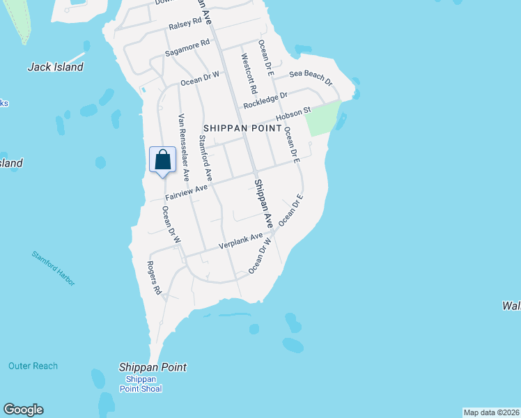 map of restaurants, bars, coffee shops, grocery stores, and more near 2052 Shippan Avenue in Stamford