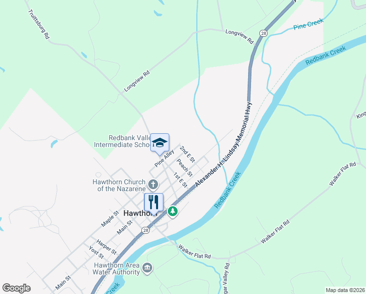 map of restaurants, bars, coffee shops, grocery stores, and more near 4255 Maple Street in Hawthorn