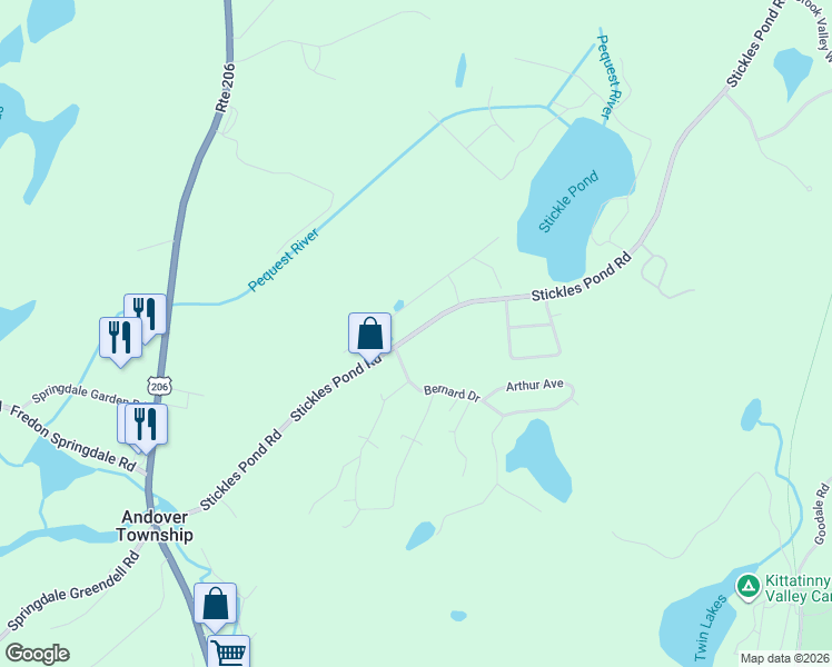 map of restaurants, bars, coffee shops, grocery stores, and more near 76-106 Stickles Pond Rd in Newton