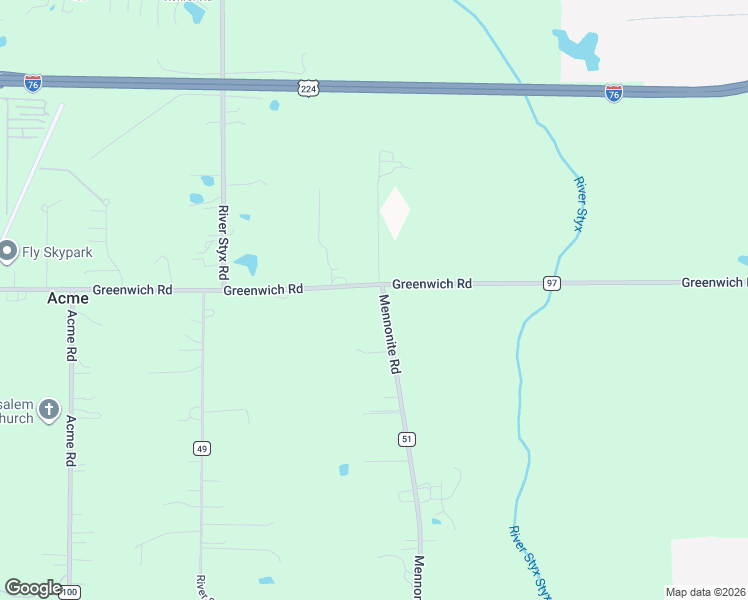 map of restaurants, bars, coffee shops, grocery stores, and more near 2625 Greenwich Road in Wadsworth