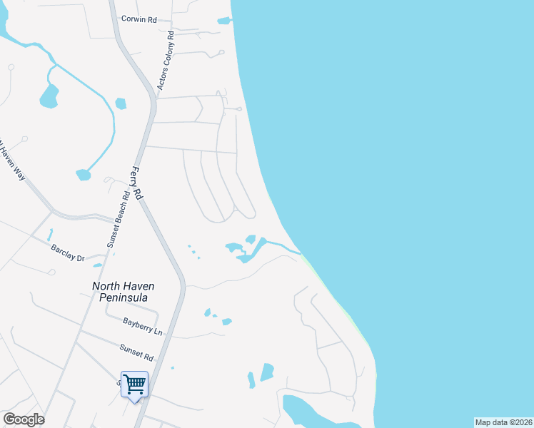 map of restaurants, bars, coffee shops, grocery stores, and more near 55 Mashomuck Drive in Sag Harbor