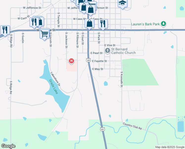 map of restaurants, bars, coffee shops, grocery stores, and more near 905 South Main Street in Osceola