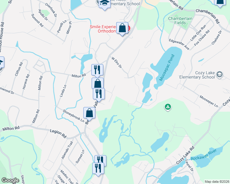 map of restaurants, bars, coffee shops, grocery stores, and more near 10 Ruskin Road in Jefferson