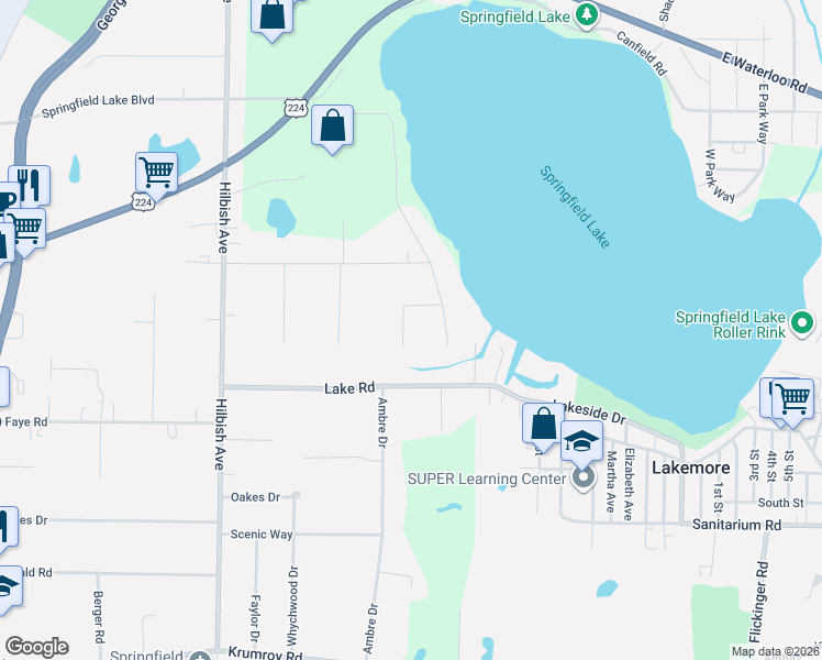 map of restaurants, bars, coffee shops, grocery stores, and more near 1453 Slagle Drive in Akron