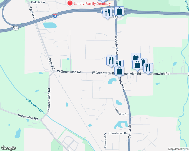 map of restaurants, bars, coffee shops, grocery stores, and more near 170 Greenwich Road in Seville