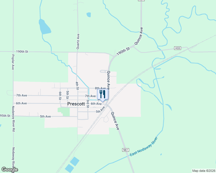 map of restaurants, bars, coffee shops, grocery stores, and more near 101 8th Avenue in Prescott