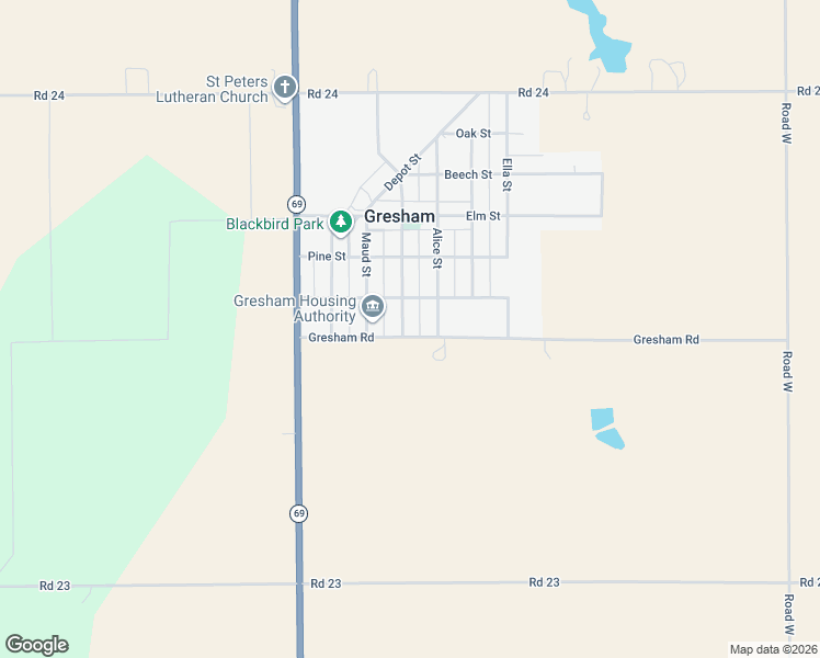 map of restaurants, bars, coffee shops, grocery stores, and more near Cherry Street in Gresham