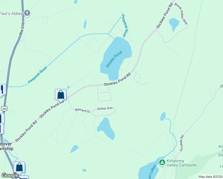 map of restaurants, bars, coffee shops, grocery stores, and more near 105 West Lakeview Road in Newton