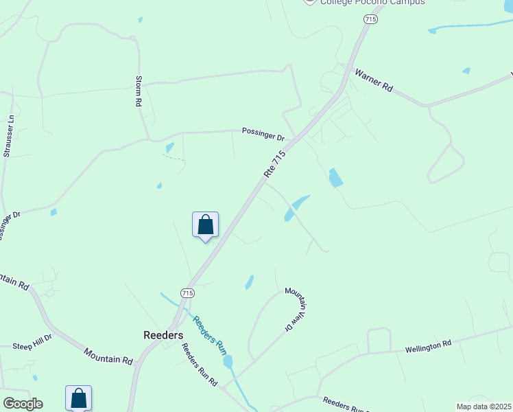 map of restaurants, bars, coffee shops, grocery stores, and more near 2290 Pennsylvania 715 in Stroudsburg