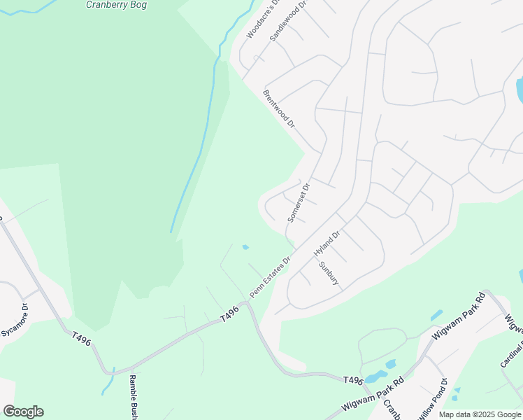 map of restaurants, bars, coffee shops, grocery stores, and more near 5311 Delia Terrace in East Stroudsburg