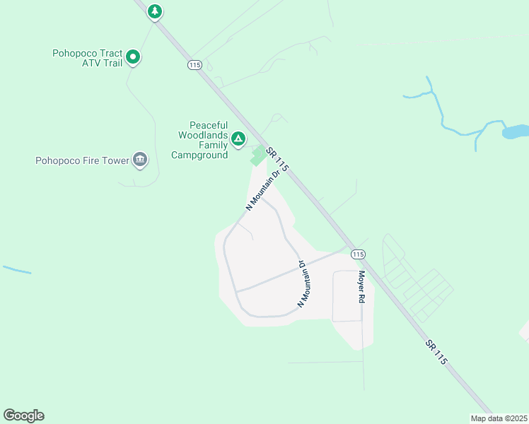 map of restaurants, bars, coffee shops, grocery stores, and more near 3327 Mountain Terrace Drive in Blakeslee