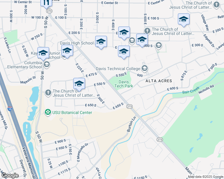 map of restaurants, bars, coffee shops, grocery stores, and more near 584 South Main Street in Kaysville