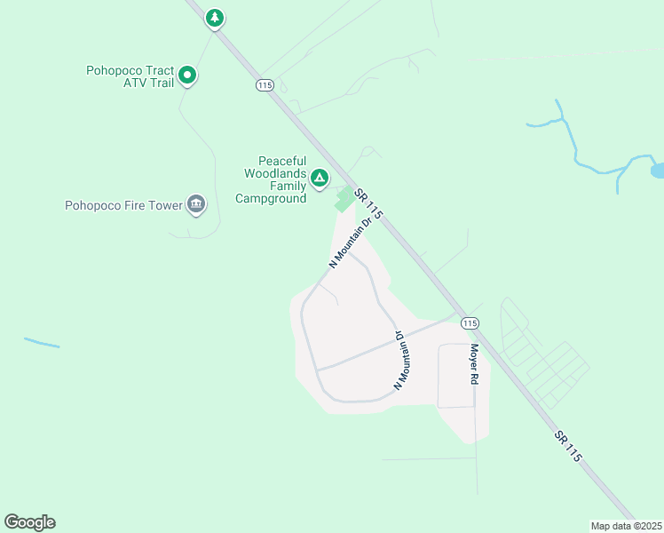 map of restaurants, bars, coffee shops, grocery stores, and more near Mountain Terrace Drive in Blakeslee
