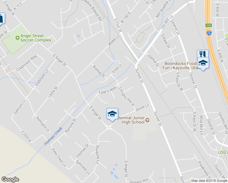 map of restaurants, bars, coffee shops, grocery stores, and more near 607 Allison Way in Kaysville