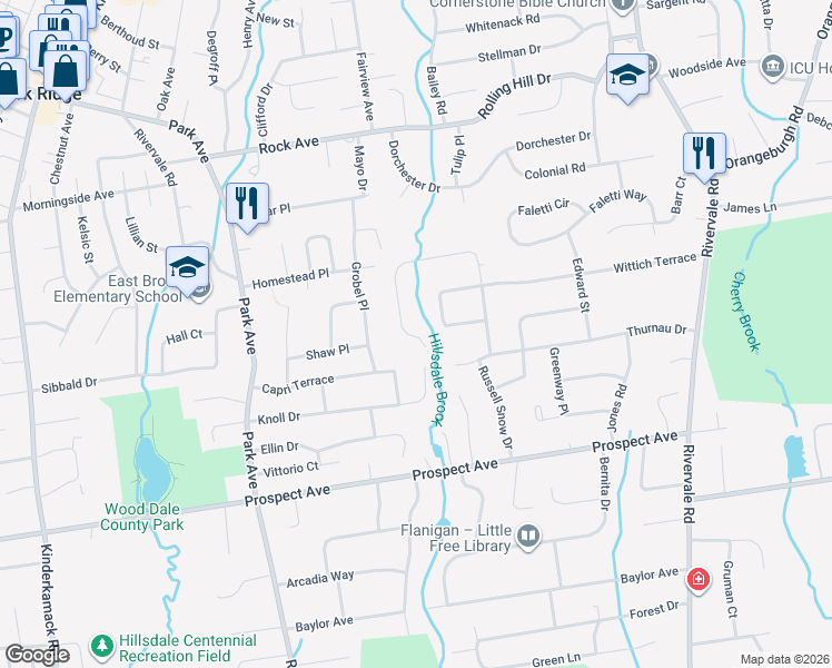 map of restaurants, bars, coffee shops, grocery stores, and more near 762 Beechcrest Drive in River Vale