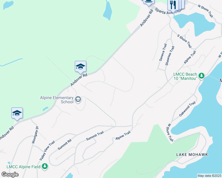 map of restaurants, bars, coffee shops, grocery stores, and more near 6 Bromley Court in Sparta