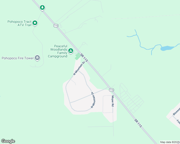map of restaurants, bars, coffee shops, grocery stores, and more near 3318 Mountain Terrace Drive in Blakeslee