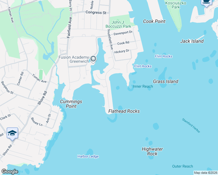 map of restaurants, bars, coffee shops, grocery stores, and more near 164 Dolphin Cove Quay in Stamford