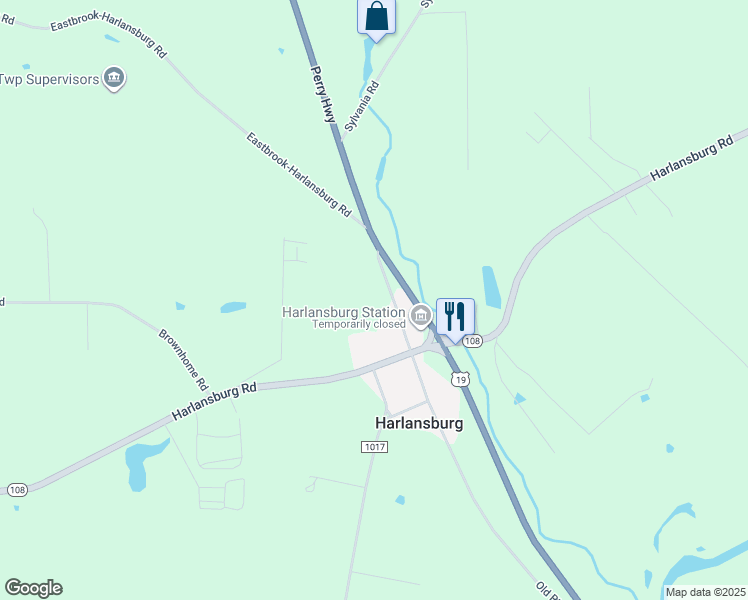 map of restaurants, bars, coffee shops, grocery stores, and more near 3500 U.S. 19 in Slippery Rock