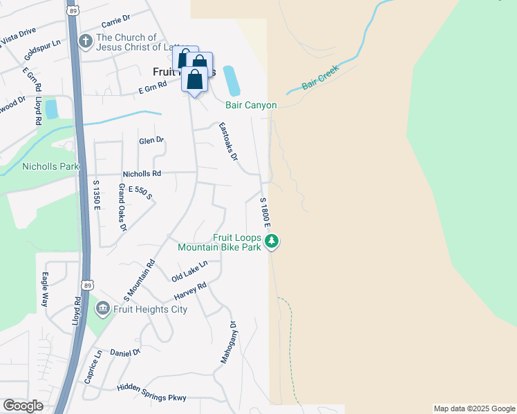 map of restaurants, bars, coffee shops, grocery stores, and more near 570 South 1800 East in Fruit Heights