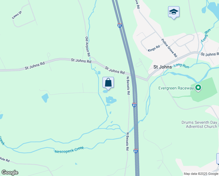 map of restaurants, bars, coffee shops, grocery stores, and more near 23 Old Saint Johns Lane in Drums