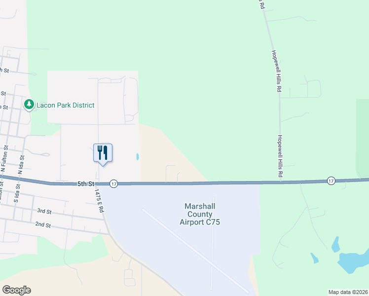map of restaurants, bars, coffee shops, grocery stores, and more near in Lacon