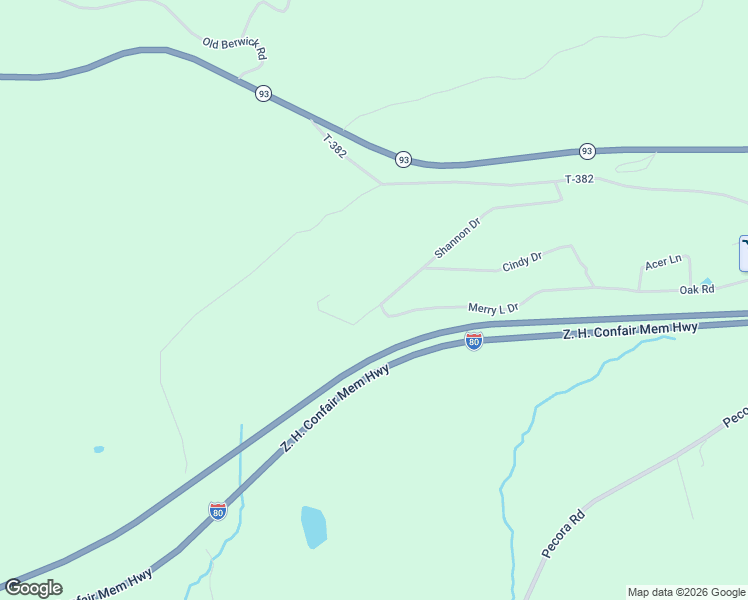 map of restaurants, bars, coffee shops, grocery stores, and more near 126 Shannon Drive in Drums