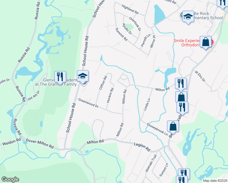 map of restaurants, bars, coffee shops, grocery stores, and more near 12 Horace Road in Jefferson