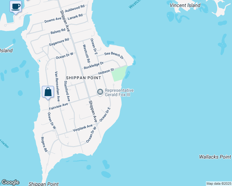map of restaurants, bars, coffee shops, grocery stores, and more near 16 Fairview Avenue in Stamford