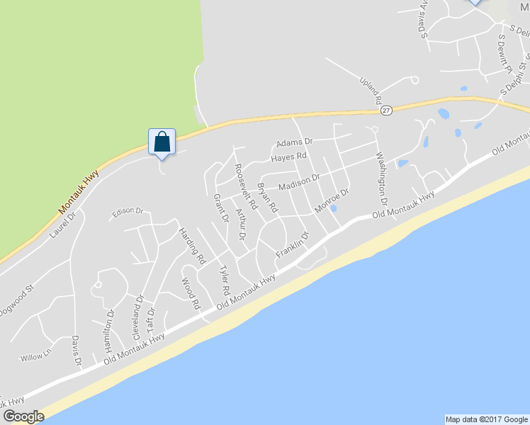 map of restaurants, bars, coffee shops, grocery stores, and more near 8 Roosevelt Road in Montauk