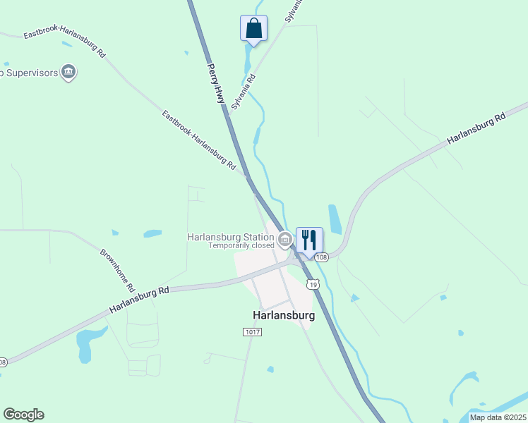 map of restaurants, bars, coffee shops, grocery stores, and more near 3500 U.S. 19 in Slippery Rock
