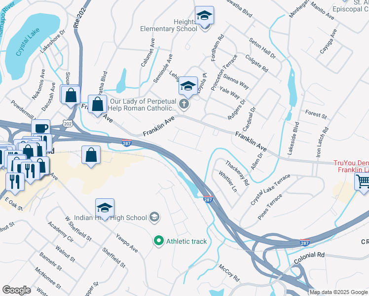 map of restaurants, bars, coffee shops, grocery stores, and more near 21 Barnard Drive in Oakland