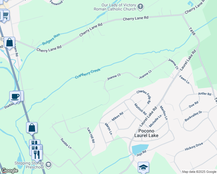 map of restaurants, bars, coffee shops, grocery stores, and more near 328 Joanne Court in Monroe County