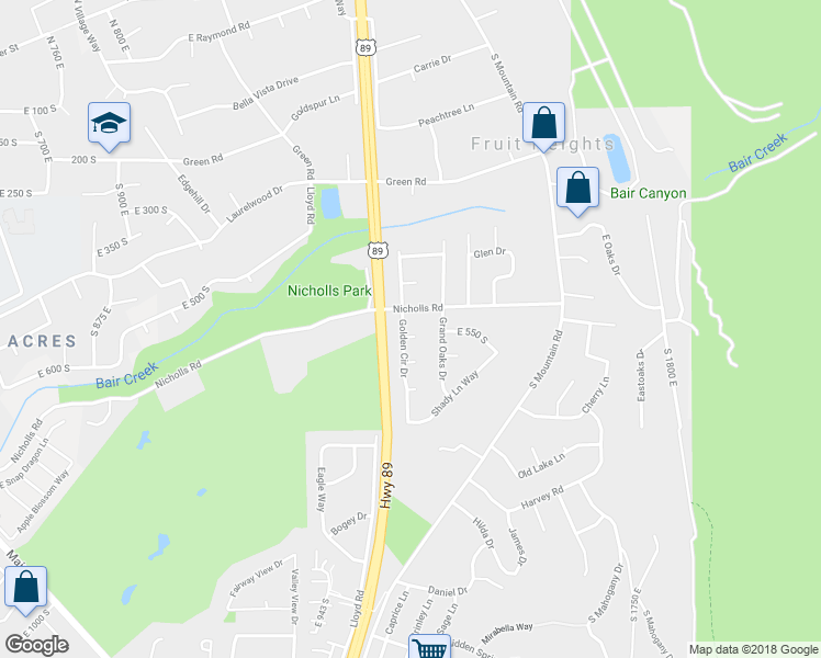map of restaurants, bars, coffee shops, grocery stores, and more near 545 Golden Circle Drive in Fruit Heights