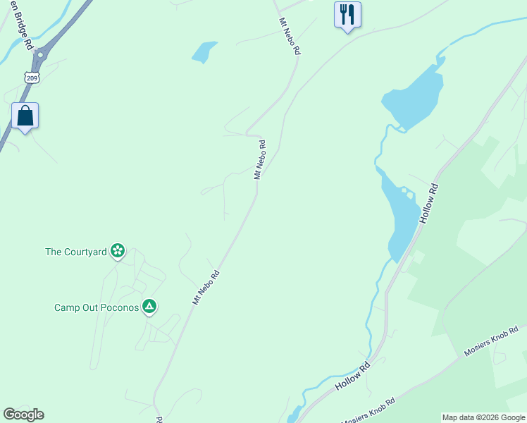 map of restaurants, bars, coffee shops, grocery stores, and more near 331 Mount Nebo Road in East Stroudsburg